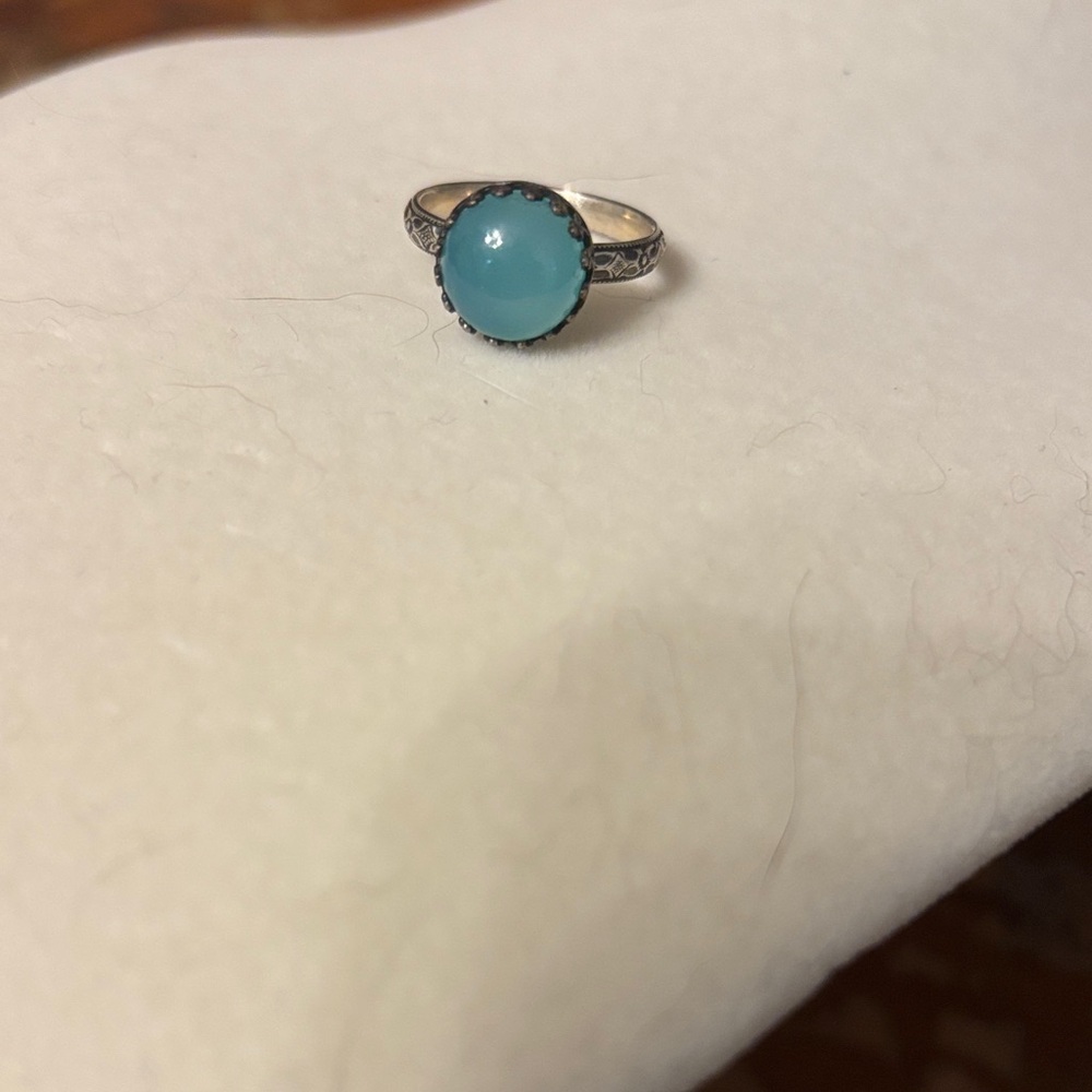Elegant Silver and Blue Chalcedony Ring